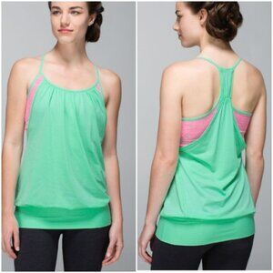"NWT" Lululemon No Limits Tank‎ Opal / Wee Are From Space Neon Pink Opal- Size 8
